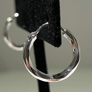 Napier Silver Tone Minimalist Selena Gomez Taylor Swift Inspired Hoop Earrings